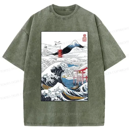 Tokyo-Tiger Snowy Japan Washed T-Shirt