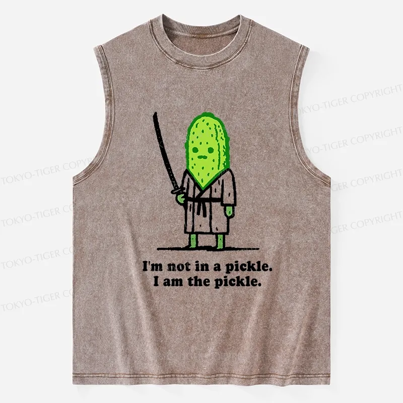 Tokyo-Tiger Funny Cucumber Samurai Washed Tank