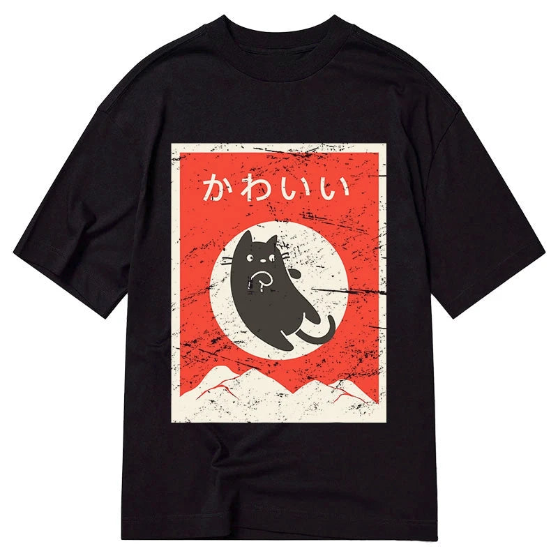 Tokyo-Tiger Cute Black Cat Japanese Classic T-Shirt