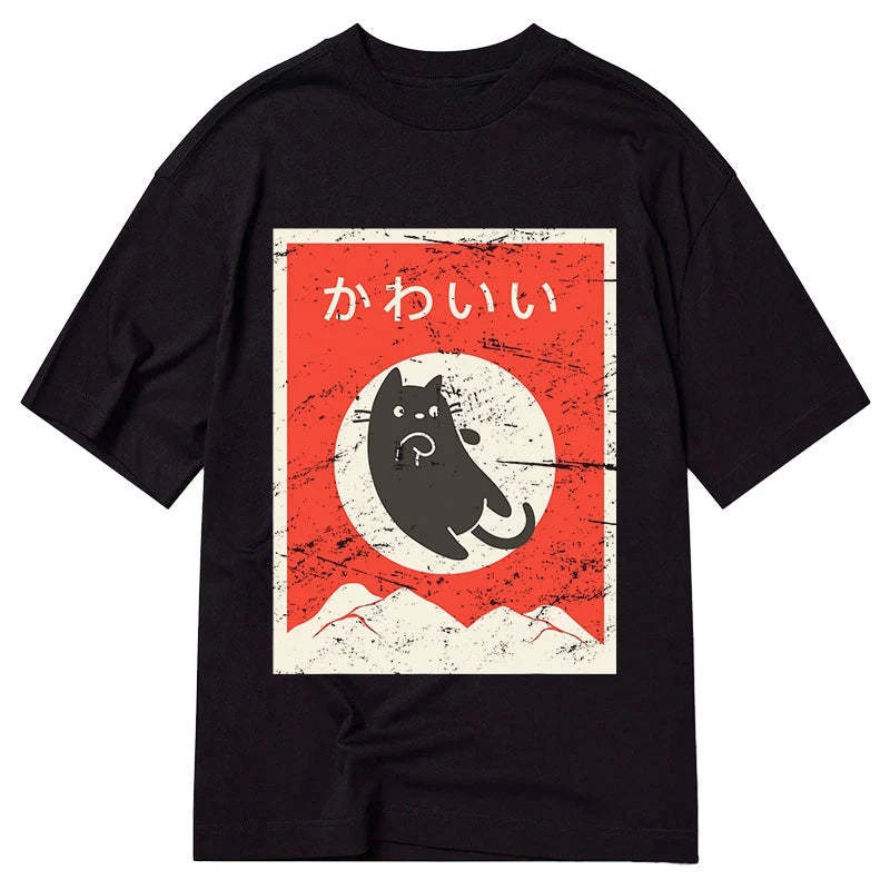 Tokyo-Tiger Cute Black Cat Japanese Classic T-Shirt