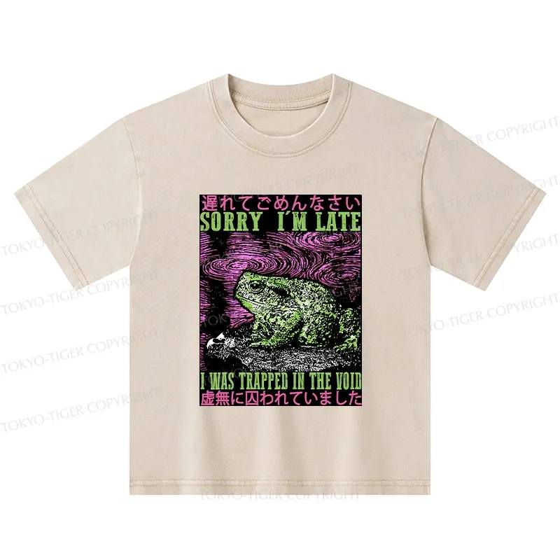 Tokyo-Tiger Frogs Trapped In The Void Kids Washed T-Shirt