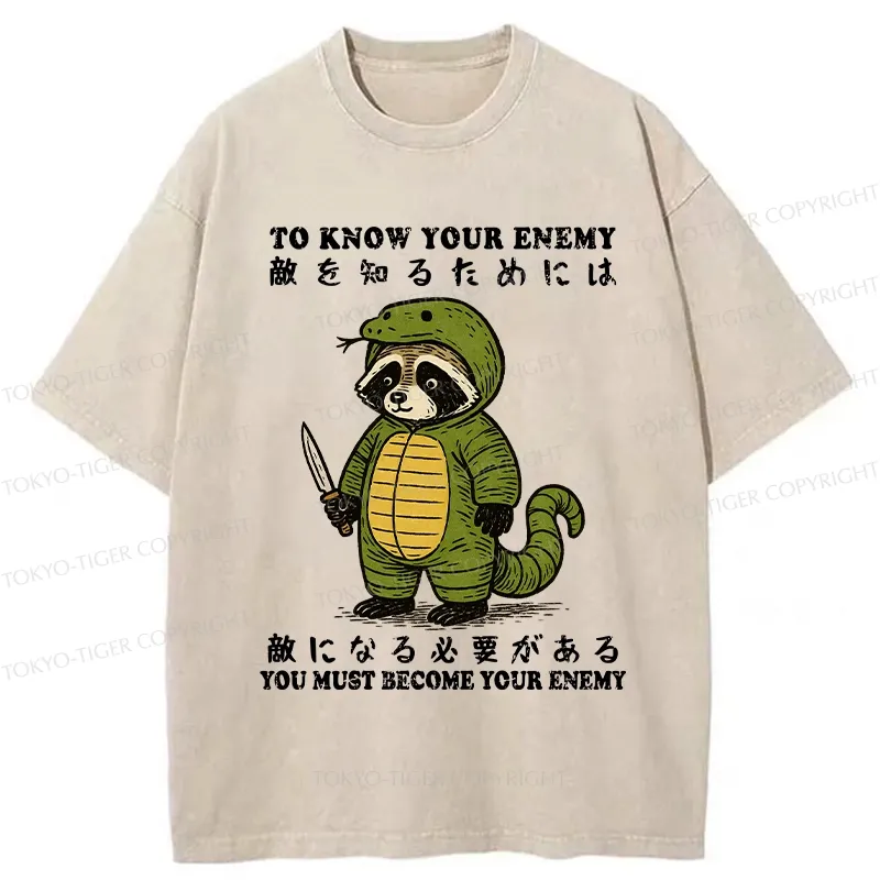 Tokyo-Tiger Raccoon Disguised As Enemy Washed T-Shirt