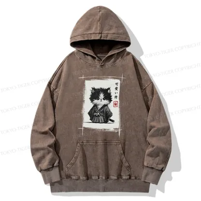 Tokyo-Tiger Kitten Samurai Washed Hoodie