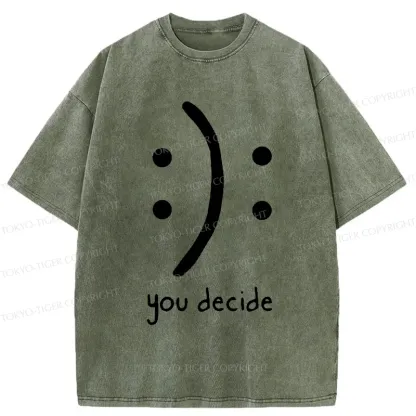 Tokyo-Tiger Laugh Or Sad Washed T-Shirt