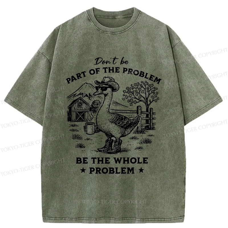 Tokyo-Tiger Silly Goose With Sunglasses Washed T-Shirt