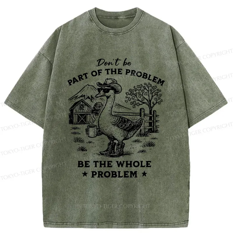 Tokyo-Tiger Silly Goose With Sunglasses Washed T-Shirt