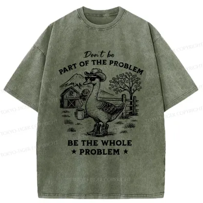 Tokyo-Tiger Silly Goose With Sunglasses Washed T-Shirt