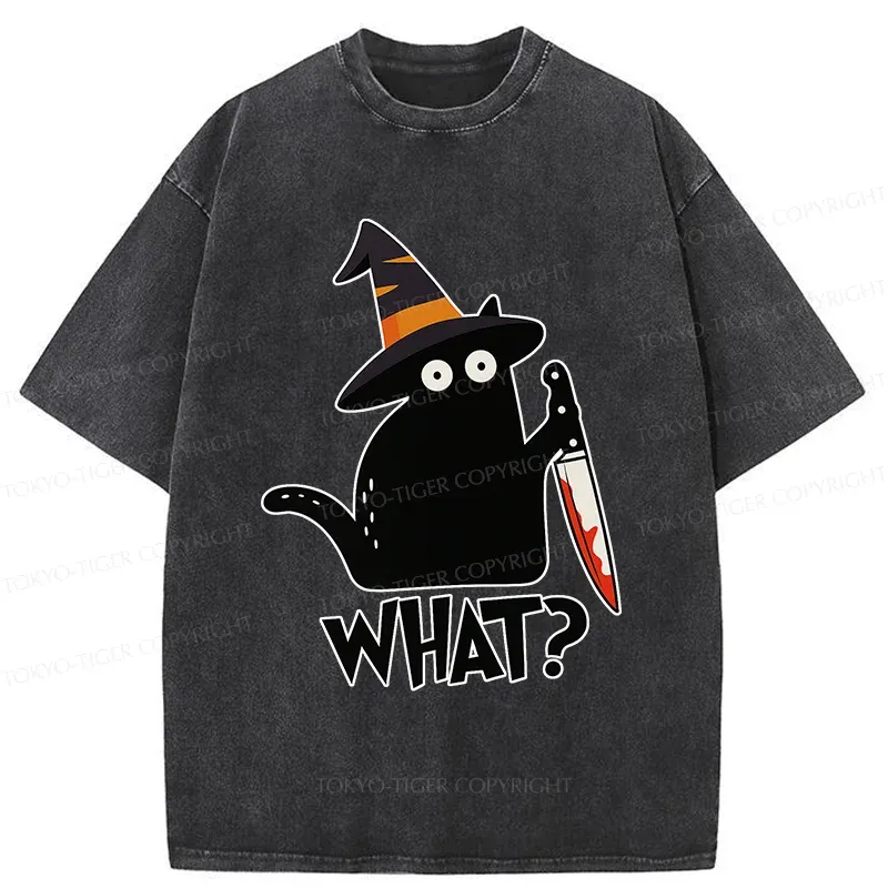 Tokyo-Tiger Halloween Back Cat Washed T-Shirt