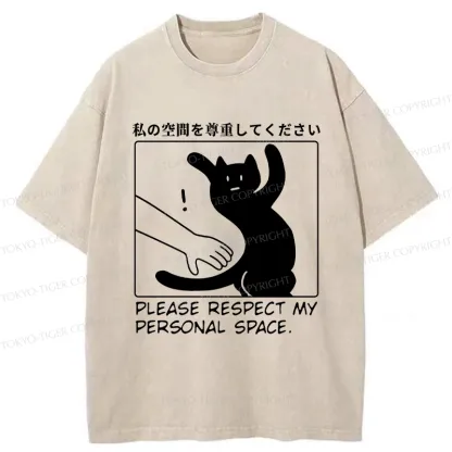 Tokyo-Tiger Please Respect My Personal Space Washed T-Shirt