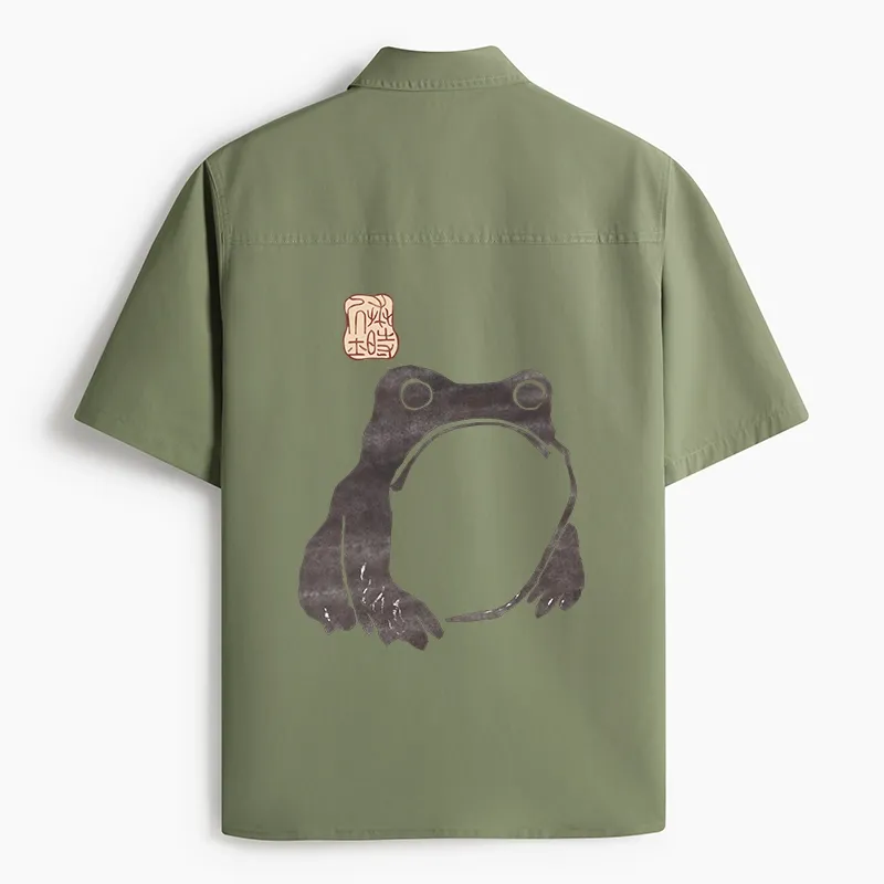Tokyo-Tiger Matsumoto Hoji Woodblock Print Frog Work Shirt