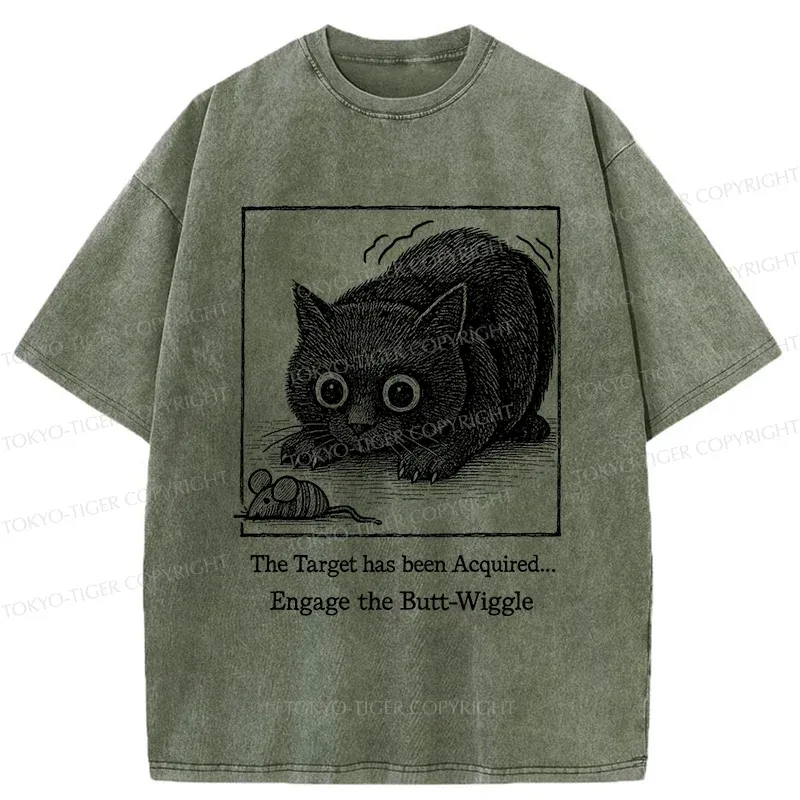 Tokyo-Tiger Swinging Cat Washed T-Shirt
