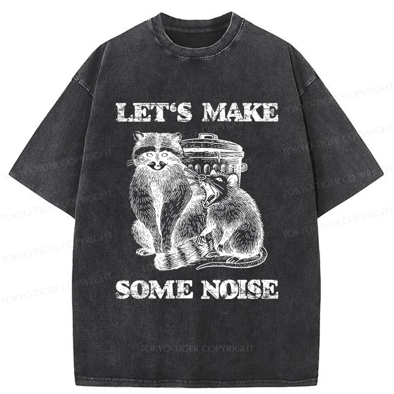Tokyo-Tiger Noisy Raccoons And Possums Washed T-Shirt