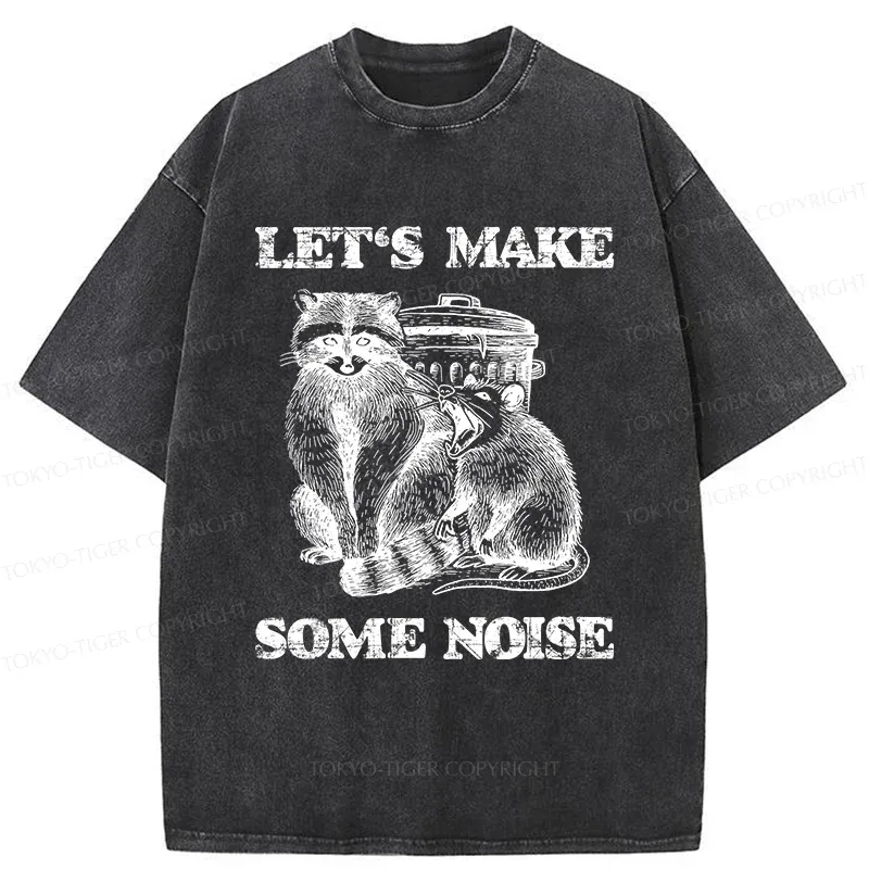 Tokyo-Tiger Noisy Raccoons And Possums Washed T-Shirt