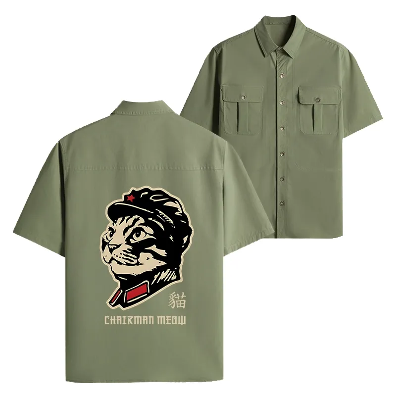 Tokyo-Tiger Chinese Spirit Cat Work Shirt