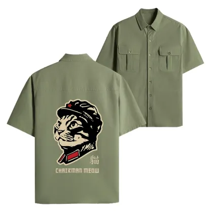 Tokyo-Tiger Chinese Spirit Cat Work Shirt
