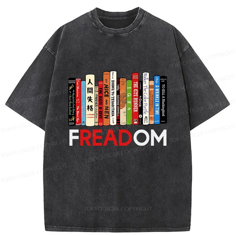 Tokyo-Tiger Freedom To Read Washed T-Shirt