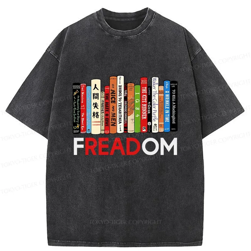 Tokyo-Tiger Freedom To Read Washed T-Shirt