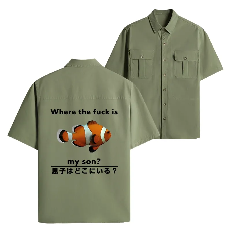 Tokyo-Tiger Fish Looking For Son Work Shirt