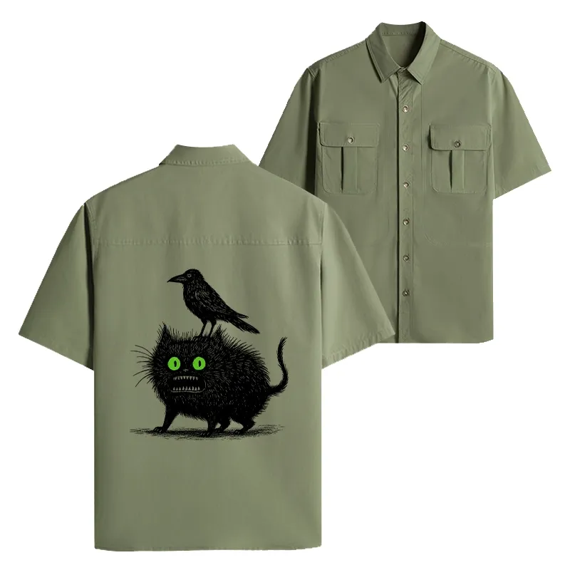 Tokyo-Tiger Crow And Black Cat Work Shirt