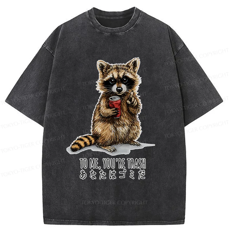 Tokyo-Tiger Raccoon's Favorite Trash Washed T-Shirt