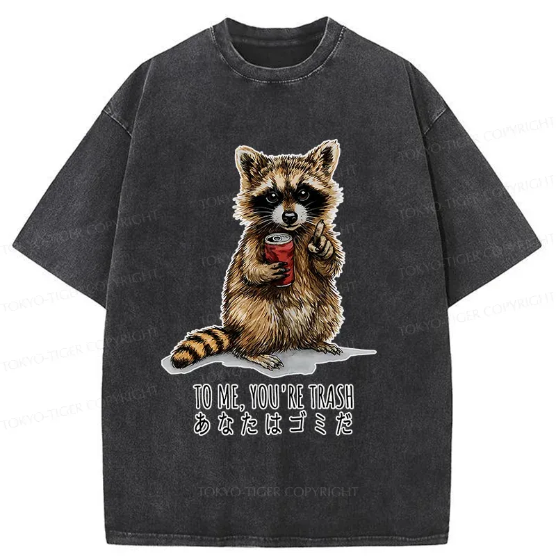 Tokyo-Tiger Raccoon's Favorite Trash Washed T-Shirt