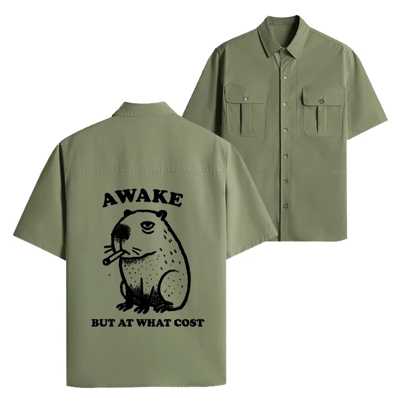 Tokyo-Tiger Smoking Capybara Work Shirt