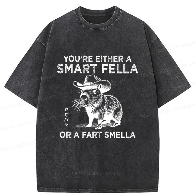 Tokyo-Tiger Smart Capybara Washed T-Shirt