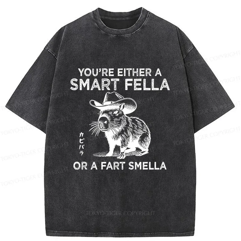 Tokyo-Tiger Smart Capybara Washed T-Shirt