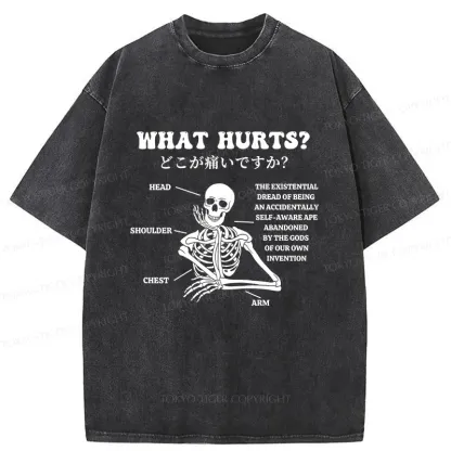 Tokyo-Tiger A Skeleton In Pain Washed T-Shirt