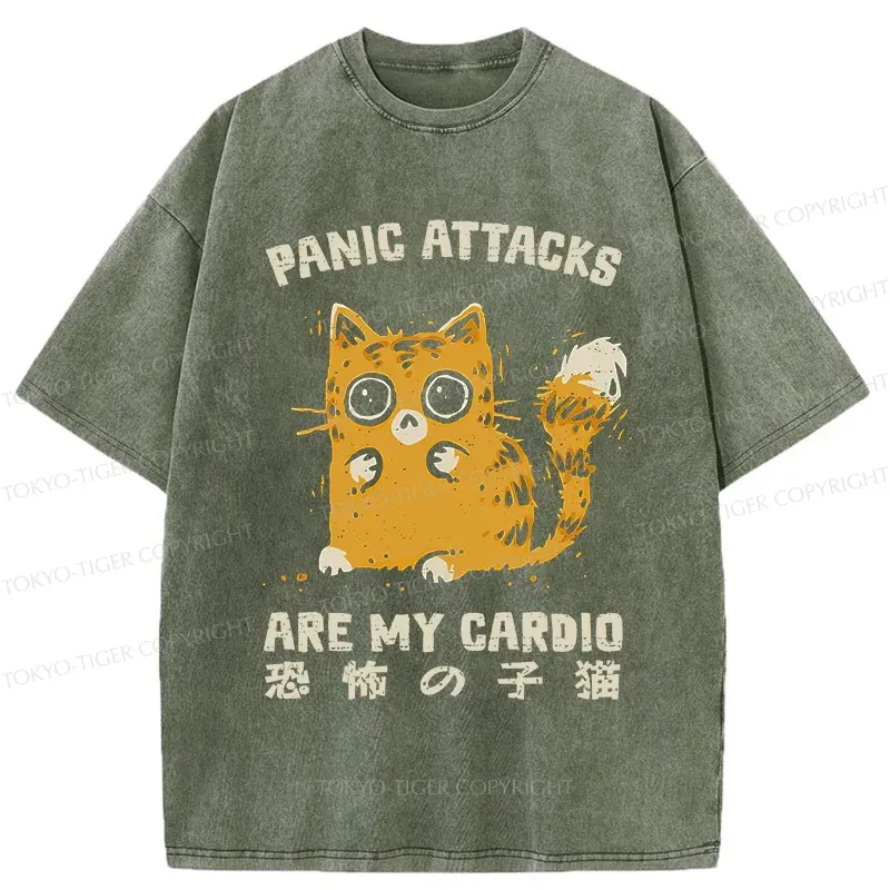Tokyo-Tiger Frightened Kitten Washed T-Shirt