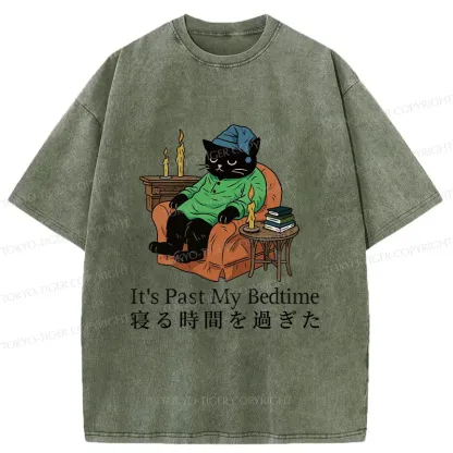 Tokyo-Tiger Cat That Goes To Bed Early Washed T-Shirt