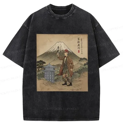 Tokyo-Tiger The Gentleman Who Encountered Mount Fuji Washed T-Shirt