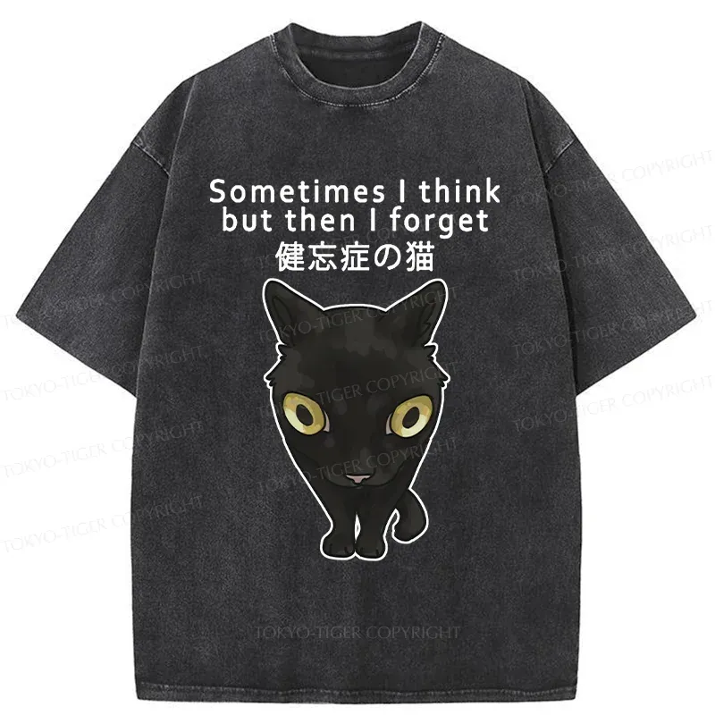 Tokyo-Tiger Amnesiac Cat Washed T-Shirt