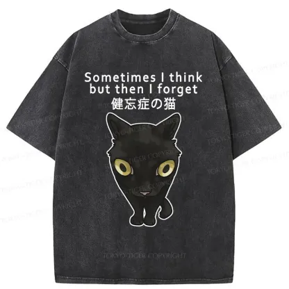 Tokyo-Tiger Amnesiac Cat Washed T-Shirt