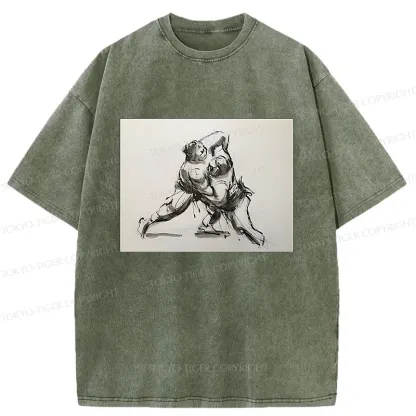Tokyo-Tiger Sumo Sketch Washed T-Shirt