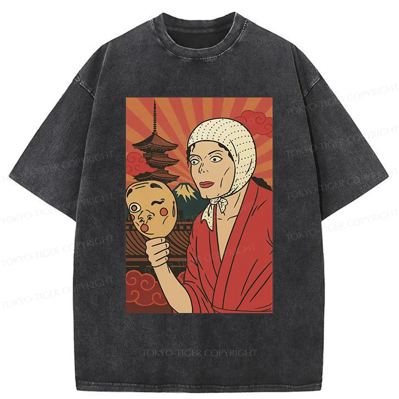 Tokyo-Tiger Person Behind The Mask Washed T-Shirt