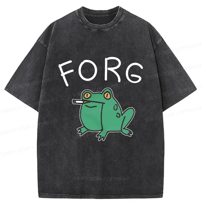 Tokyo-Tiger Smoking Frog Washed T-Shirt