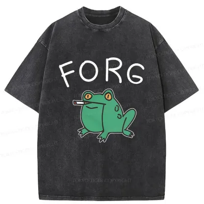 Tokyo-Tiger Smoking Frog Washed T-Shirt