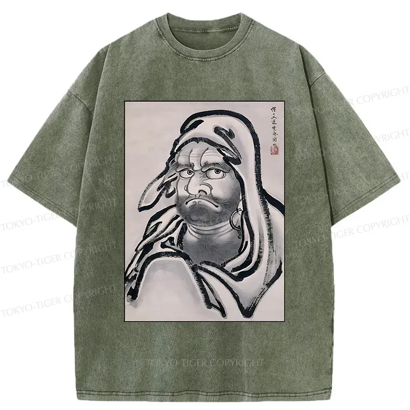 Tokyo-Tiger Retro Portrait Washed T-Shirt