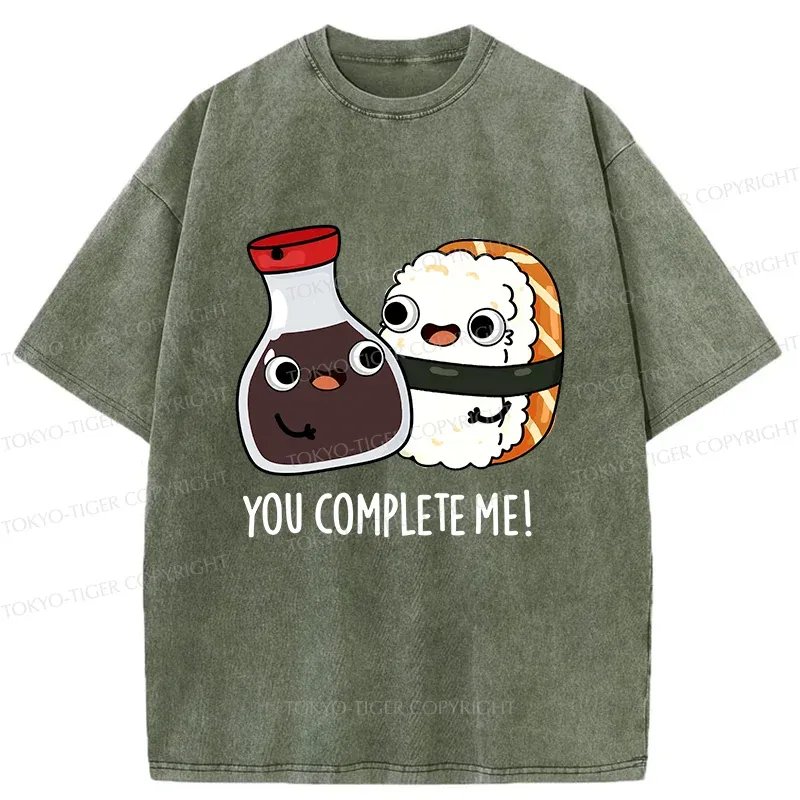 Tokyo-Tiger Soy Sauce And Sushi Washed T-Shirt