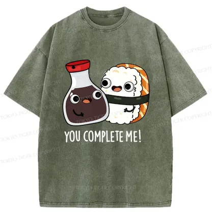 Tokyo-Tiger Soy Sauce And Sushi Washed T-Shirt