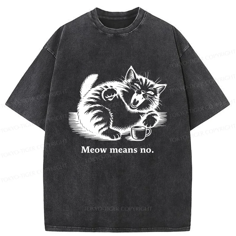 Tokyo-Tiger Laughing Cat Washed T-Shirt