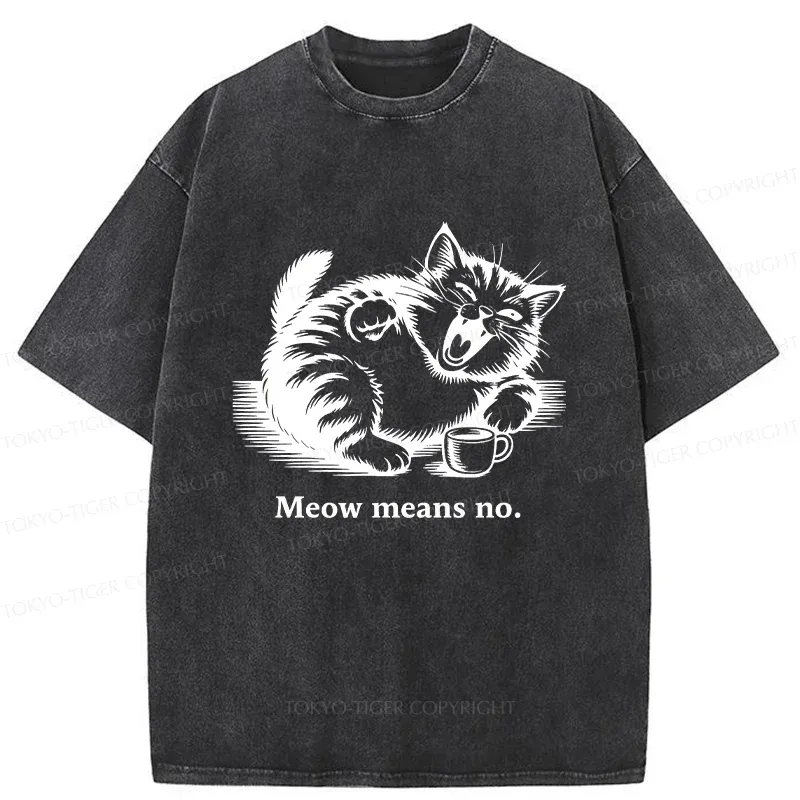 Tokyo-Tiger Laughing Cat Washed T-Shirt