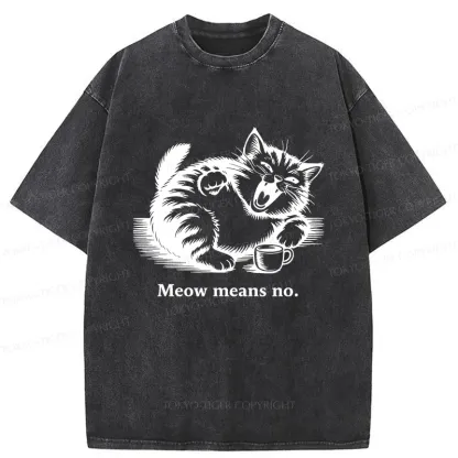 Tokyo-Tiger Laughing Cat Washed T-Shirt