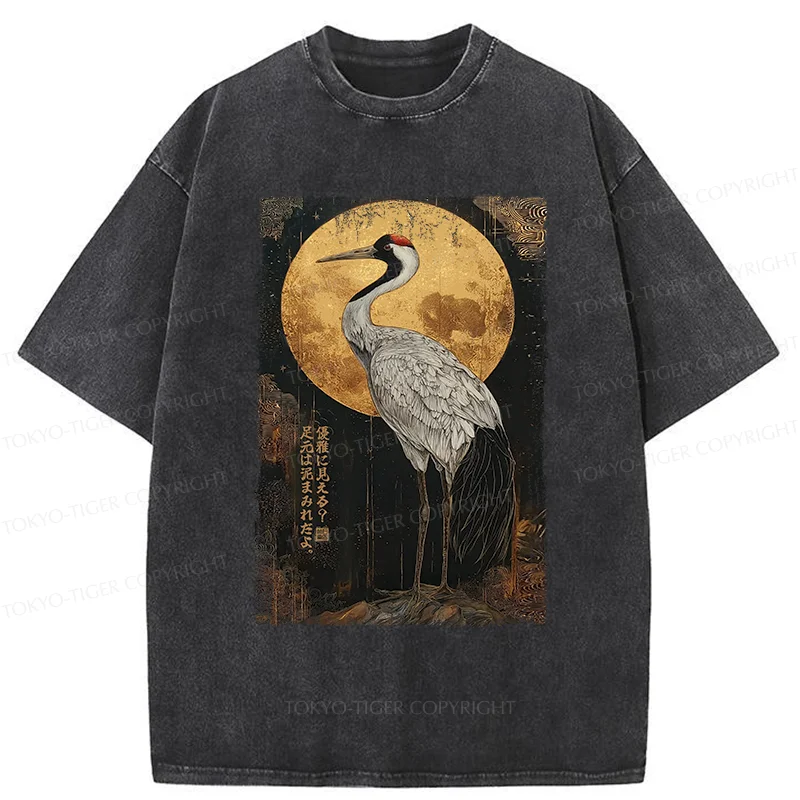 Tokyo-Tiger Vintage Japanese Crane Washed T-Shirt