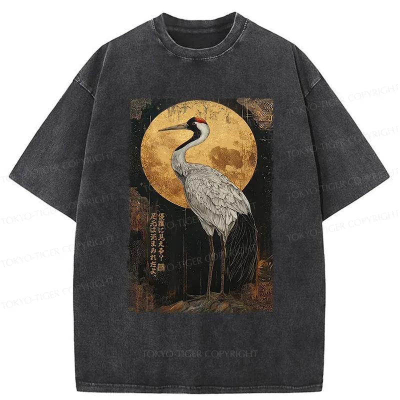 Tokyo-Tiger Vintage Japanese Crane Washed T-Shirt