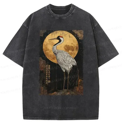 Tokyo-Tiger Vintage Japanese Crane Washed T-Shirt