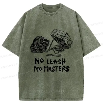 Tokyo-Tiger Raccoon Waiting For Prey Washed T-Shirt