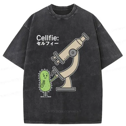 Tokyo-Tiger Cell Selfie Washed T-Shirt