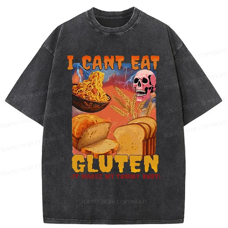 Tokyo-Tiger I Can't Eat Gluten Washed T-Shirt